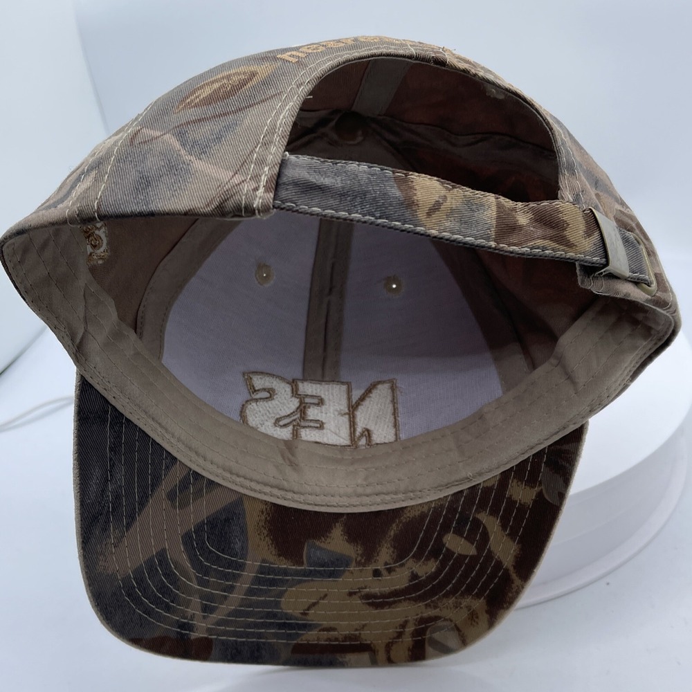 NES Rentals Camouflage Hat Tan Faux Suede Brim Adjustable Gear Up Promo Cap - Picture 12 of 13